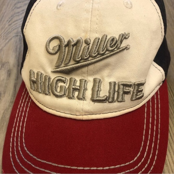 Miller High Life Baseball Hat Embroidered Infinity Headwear Distressed One Size - Picture 2 of 6